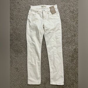 NWT Madewell The Mid-Rise Perfect Vintage Jeans Canvas White Stretch Size 23P